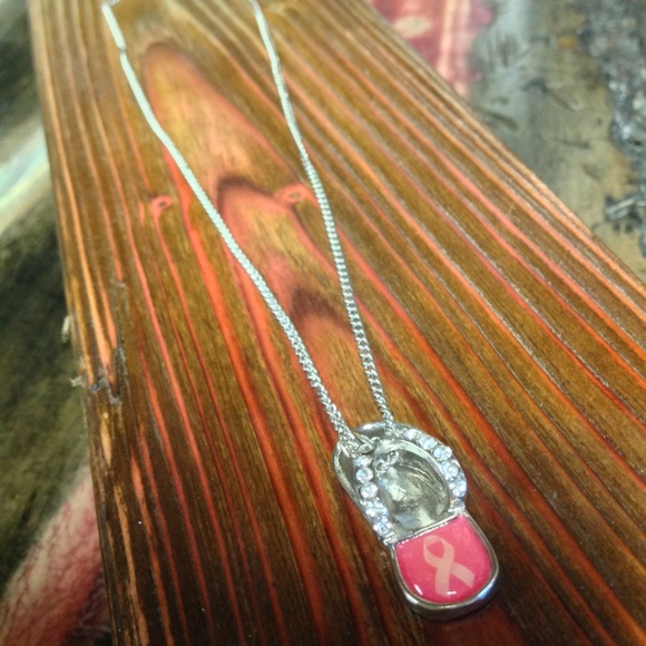 3/$15:Breast Cancer Necklace- flip flop charm - Picture 4 of 7